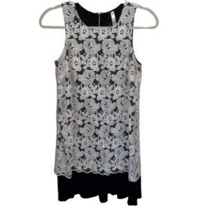 Kensie Dove combo off white lace overlay sleeveless dress size XS
